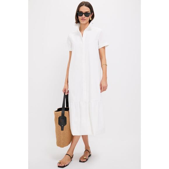 TUCKERNUCK White Martine Bubble Maxi Dress Size L NWT Retail $198 Tuckernuck - Picture 4 of 7